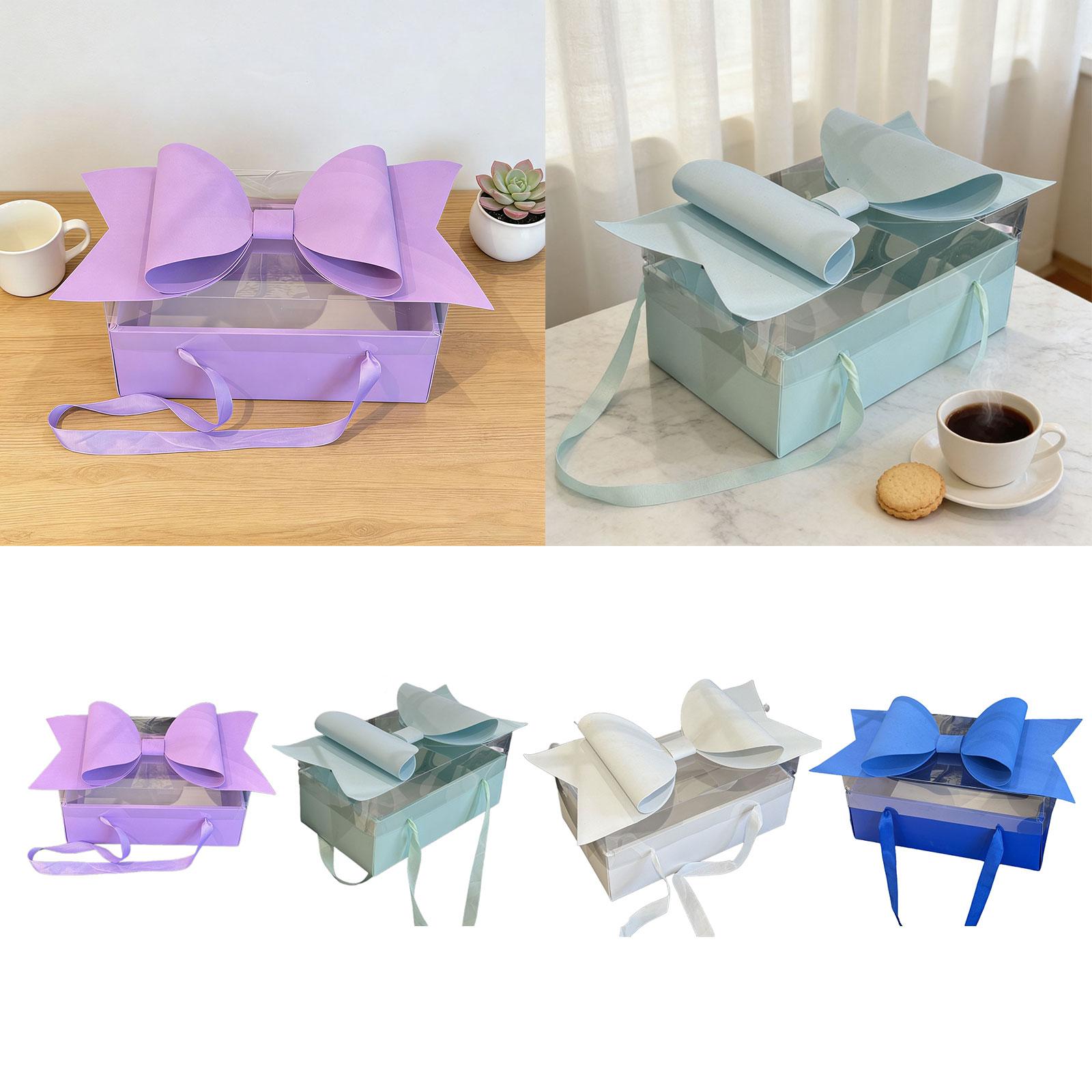 Event Party Box - กล่องของขวัญหรูหราพร้อมโบว์ ของตกแต่งงานปาร์ตี้ ฝาใส กล่องขนาดใหญ่ สำหรับงานแต่งงาน วันแม่