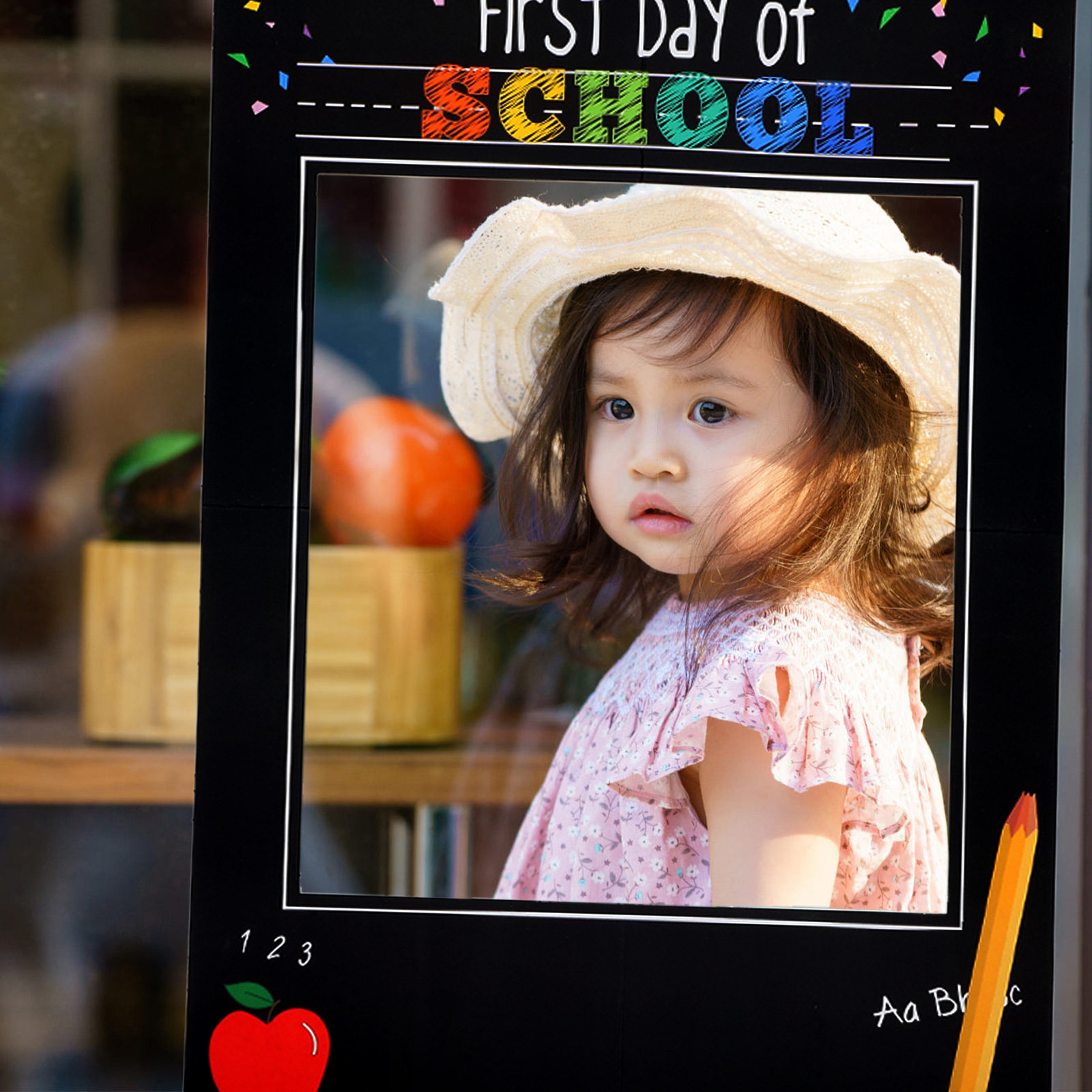 Photo Booth Frame - กรอบรูปสำหรับถ่ายรูปในงานเปิดเทอม พร็อพตกแต่งธีมสีสันสดใสและมีความสุข สำหรับถ่ายรูปวันแรกของนักเรียน