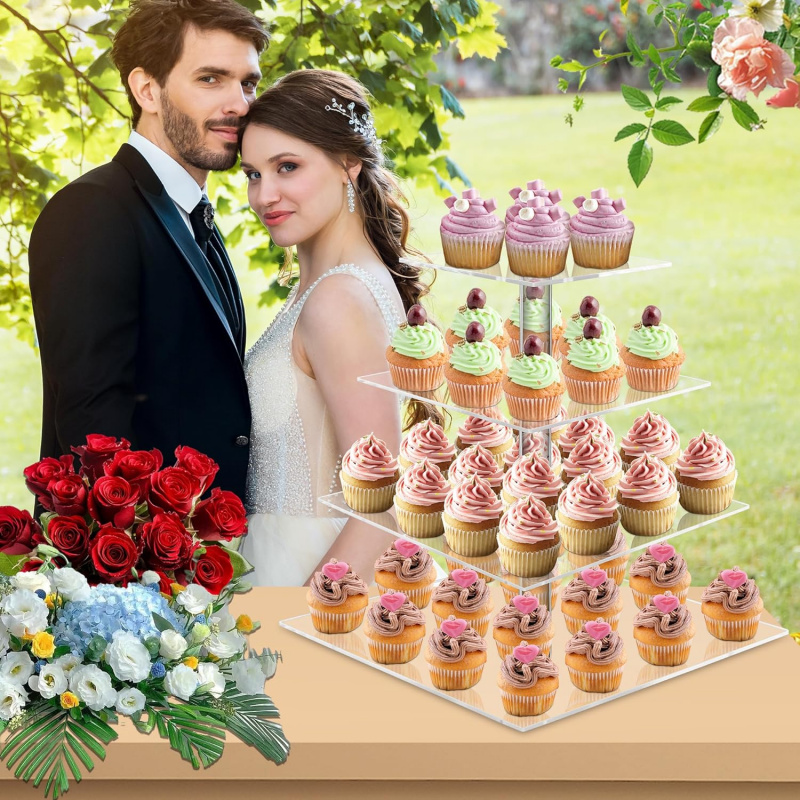 ชั้นวางคัพเค้กอะคริลิค 4 ชั้น  - Cupcake Stand Tier บทวิจารณ์และราคา
