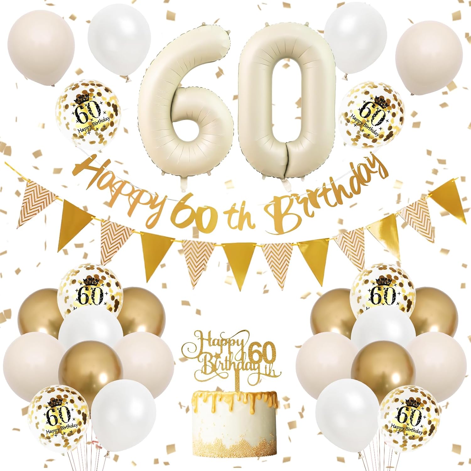 ของตกแต่งวันเกิดครบรอบ 60 ปี ส - Party Banner Gold บทวิจารณ์และราคา
