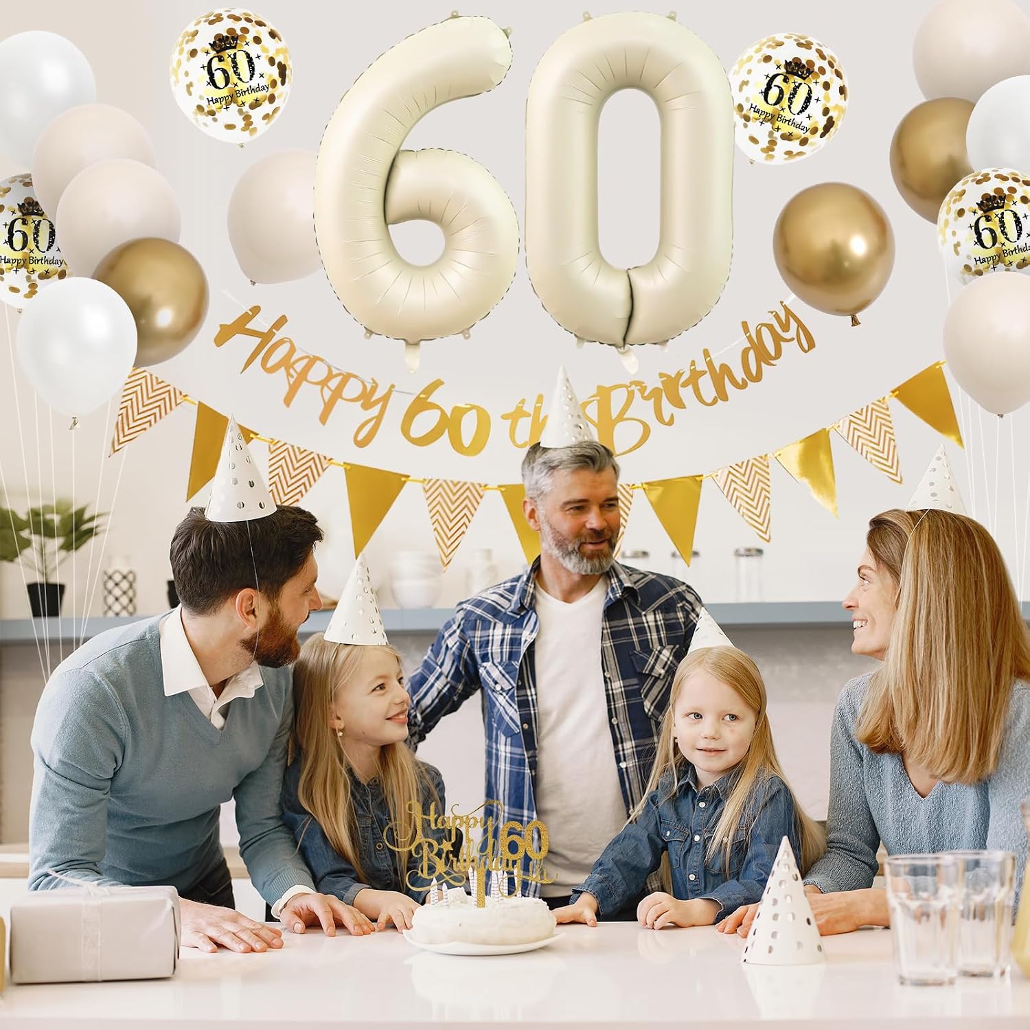 ของตกแต่งวันเกิดครบรอบ 60 ปี ส - Party Banner Gold บทวิจารณ์และราคา