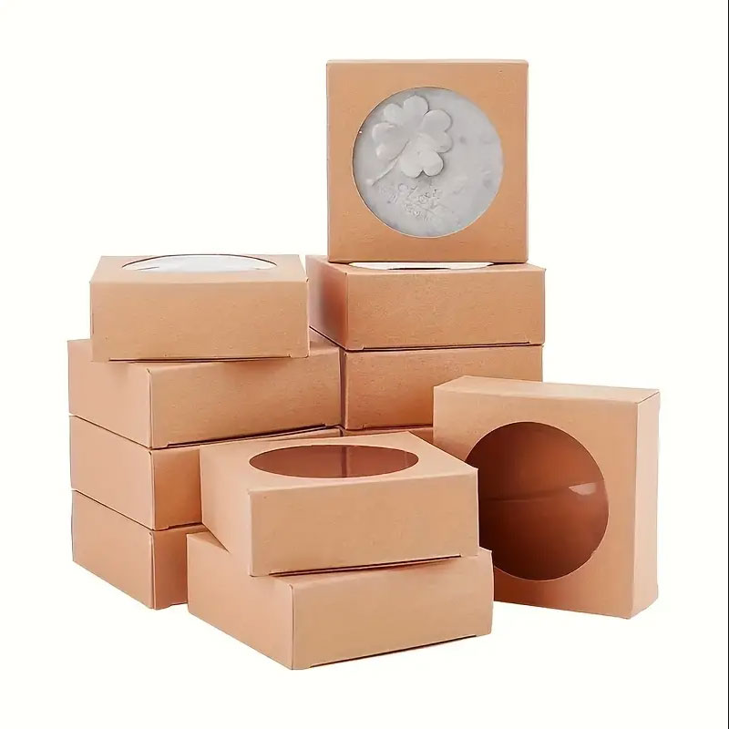 30/50pcs กล่องกระดาษคราฟท์ใสหน - Event Party Box บทวิจารณ์และราคา
