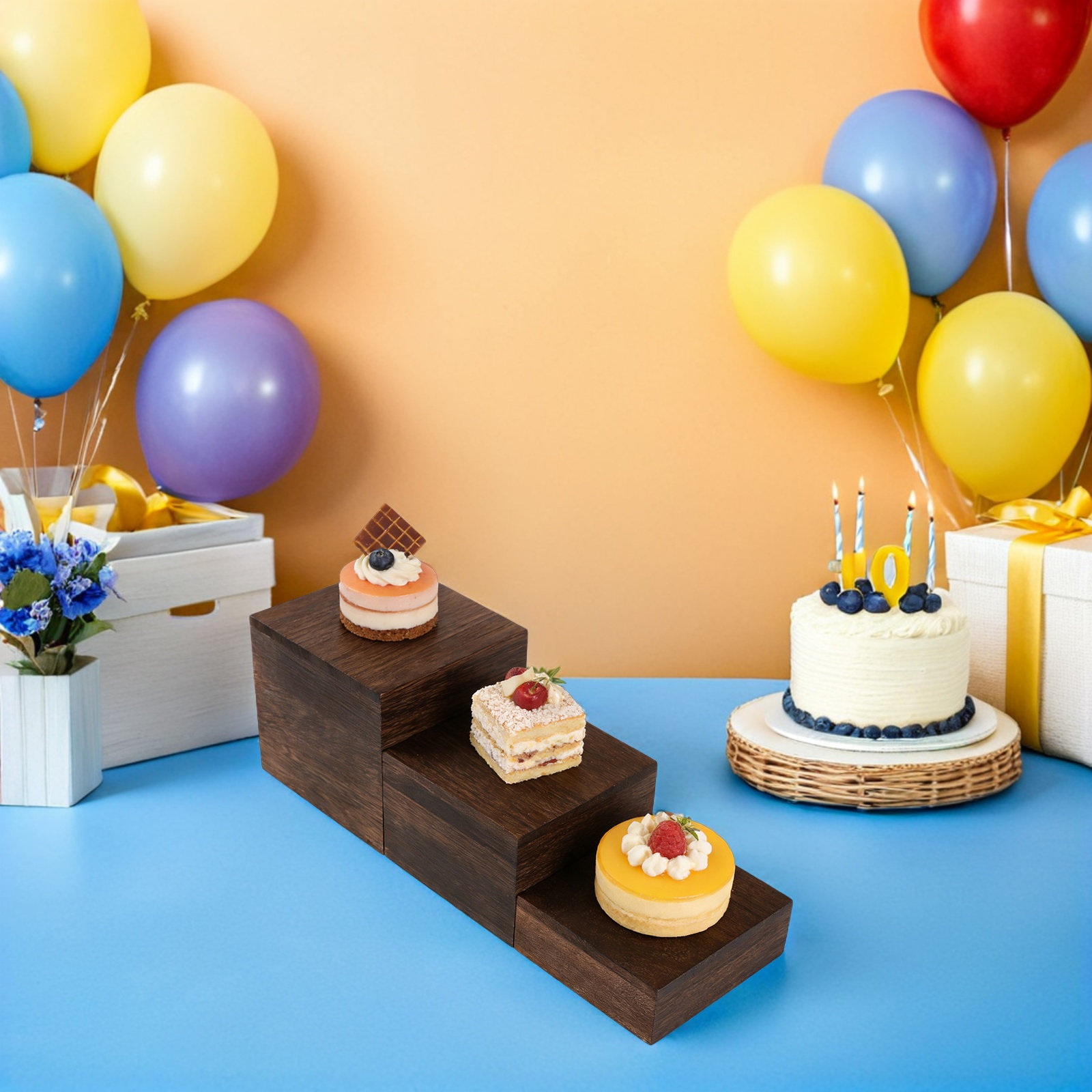 ชุดขาตั้งเค้กไม้ 3 ชิ้น สไตล์ช - Cupcake Stand Tier บทวิจารณ์และราคา