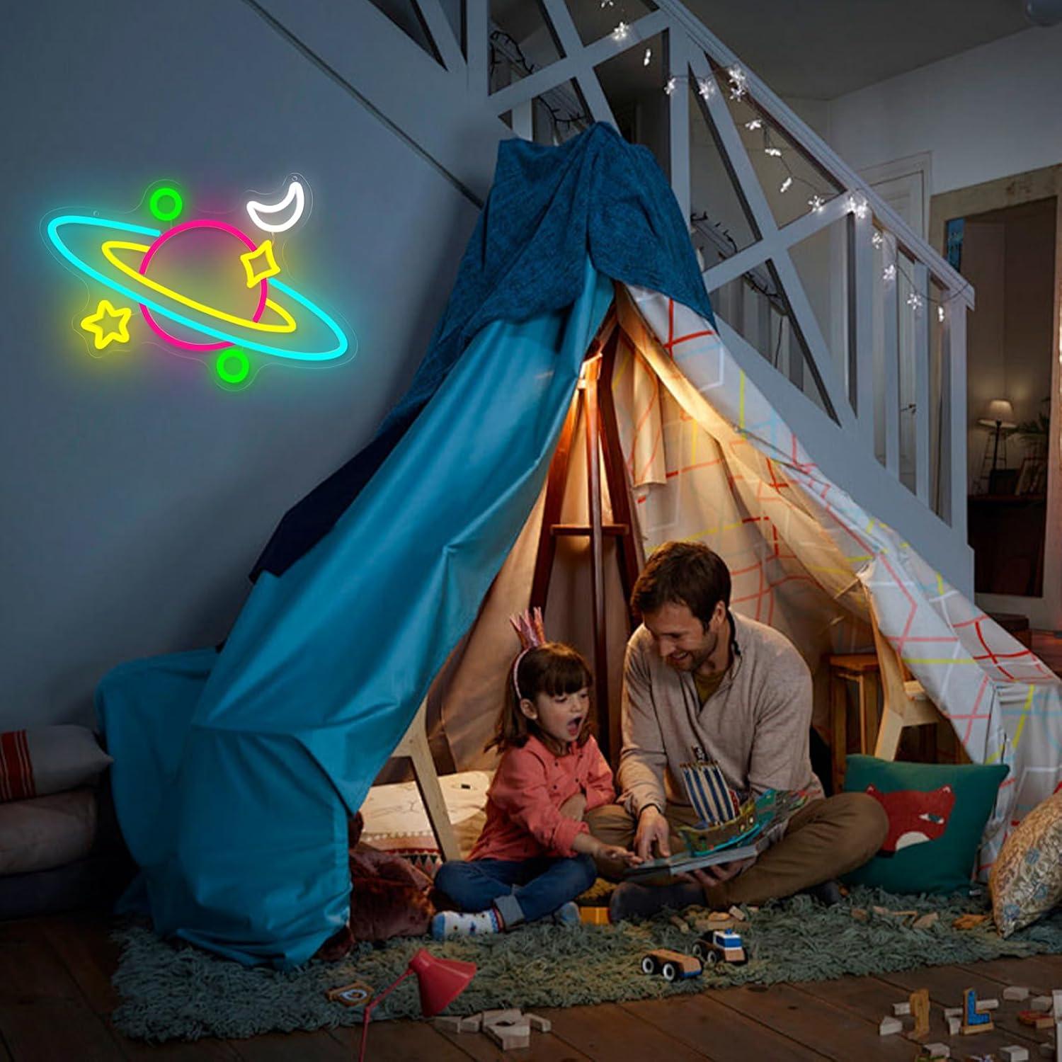 ป้ายไฟนีออนรูปดาวเสาร์ ไฟ LED  - Neon Sign Party บทวิจารณ์และราคา