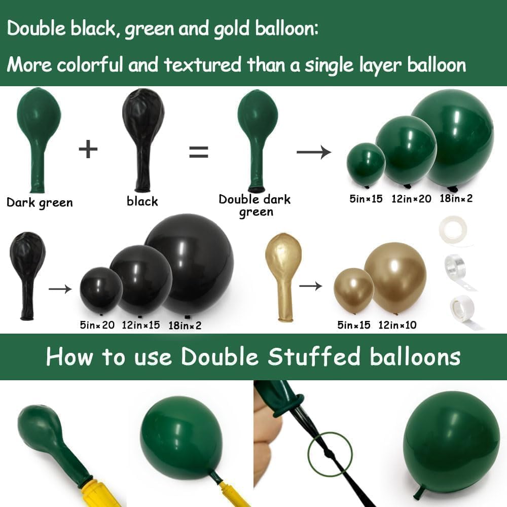ชุดตกแต่งซุ้มลูกโป่งสีดำ เขียว - Balloon Arch Kit บทวิจารณ์และราคา