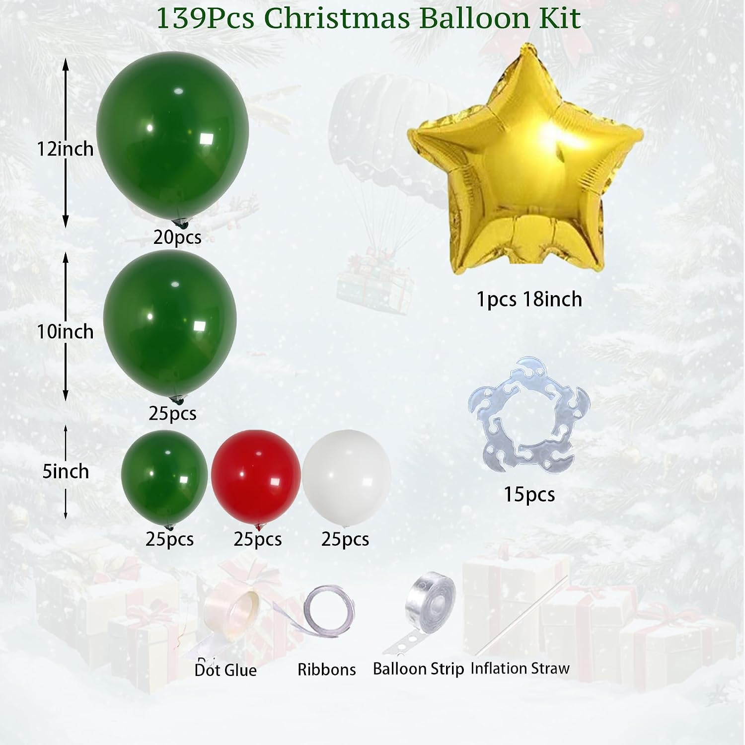 ชุดอุปกรณ์ตกแต่งต้นคริสต์มาสแล - Balloon Arch Kit บทวิจารณ์และราคา
