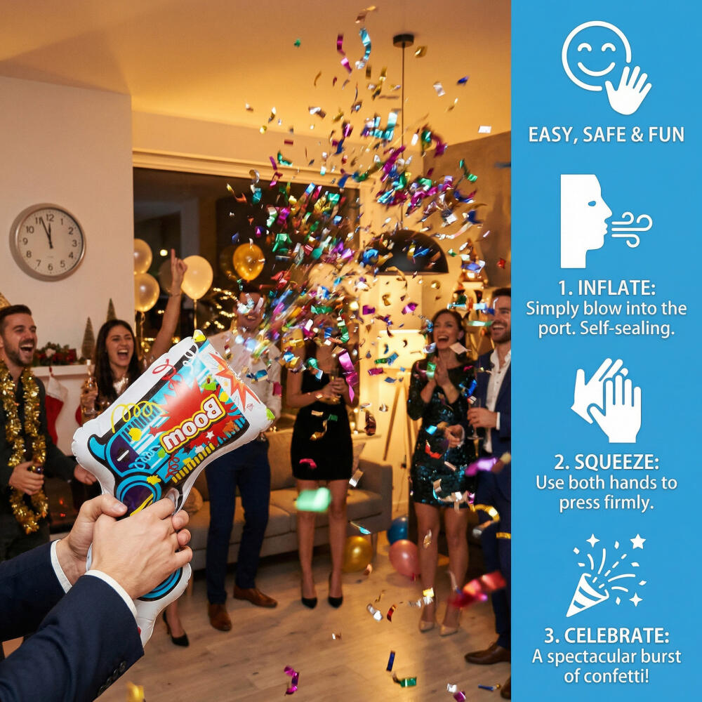 ปืนยิงดอกไม้เป่าลม 10 ชิ้น อุป - Confetti Cannon Tube บทวิจารณ์และราคา