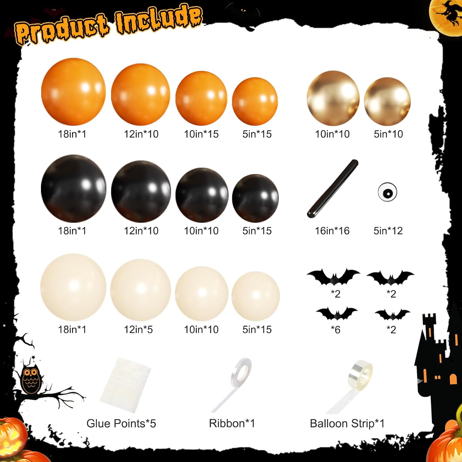 ชุดซุ้มลูกโป่งฮาโลวีน สำหรับตก - Balloon Arch Kit บทวิจารณ์และราคา