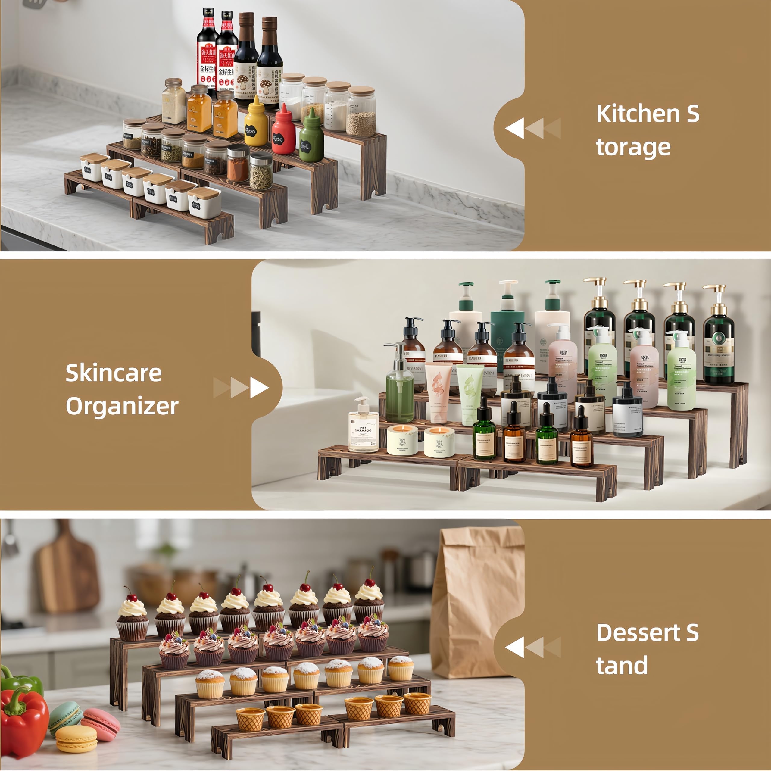 ชุดแท่นวางไม้แบบสองชั้นสำหรับง - Cupcake Stand Tier บทวิจารณ์และราคา